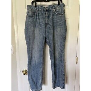 Everlane Jeans Women Crop Curvy 90s Cheeky Straight Organic Blue Denim- Women 32